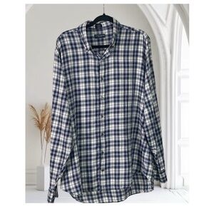 Peter Millard Cotton Blue and White Plaid Button Down Shirt